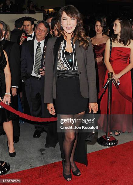 Actress Hunter Tylo arrives at the 64th Annual DGA Awards at the Grand Ballroom at Hollywood & Highland Center on January 28, 2012 in Hollywood,...