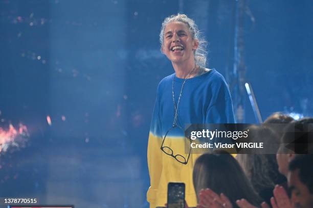 Fashion designer Isabel Marant walks the runway during the Isabel Marant Womenswear Fall/Winter 2022-2023 fashion show as part of Paris Fashion Week...