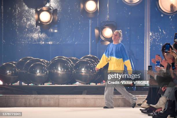 Fashion designer Isabel Marant walks the runway during the Isabel Marant Womenswear Fall/Winter 2022-2023 fashion show as part of Paris Fashion Week...