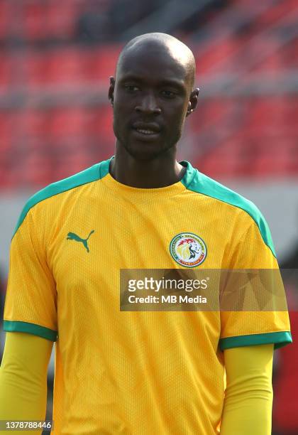 Headshot of Senegals Alfred Gomis taken at Omnisports de Bafoussam Stadium on January 25, 2022 in Bafoussam, Cameroon.