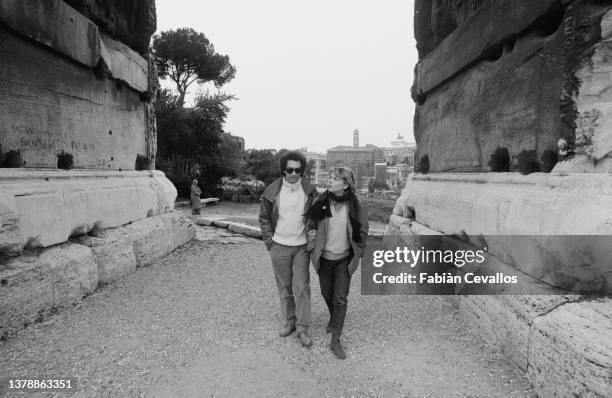 Michel Berger et France Gall en vacances à Rome.