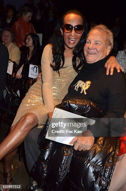 Vincent McDoom and Massimo Gargia attend the Franck Sorbier: Front Row - Paris Fashion Week Haute Couture S/S 2012 at the Pavillon Vendome on January...