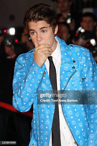 Justin Bieber attends the NRJ Music Awards 2012 at Palais des Festivals on January 28, 2012 in Cannes, France.