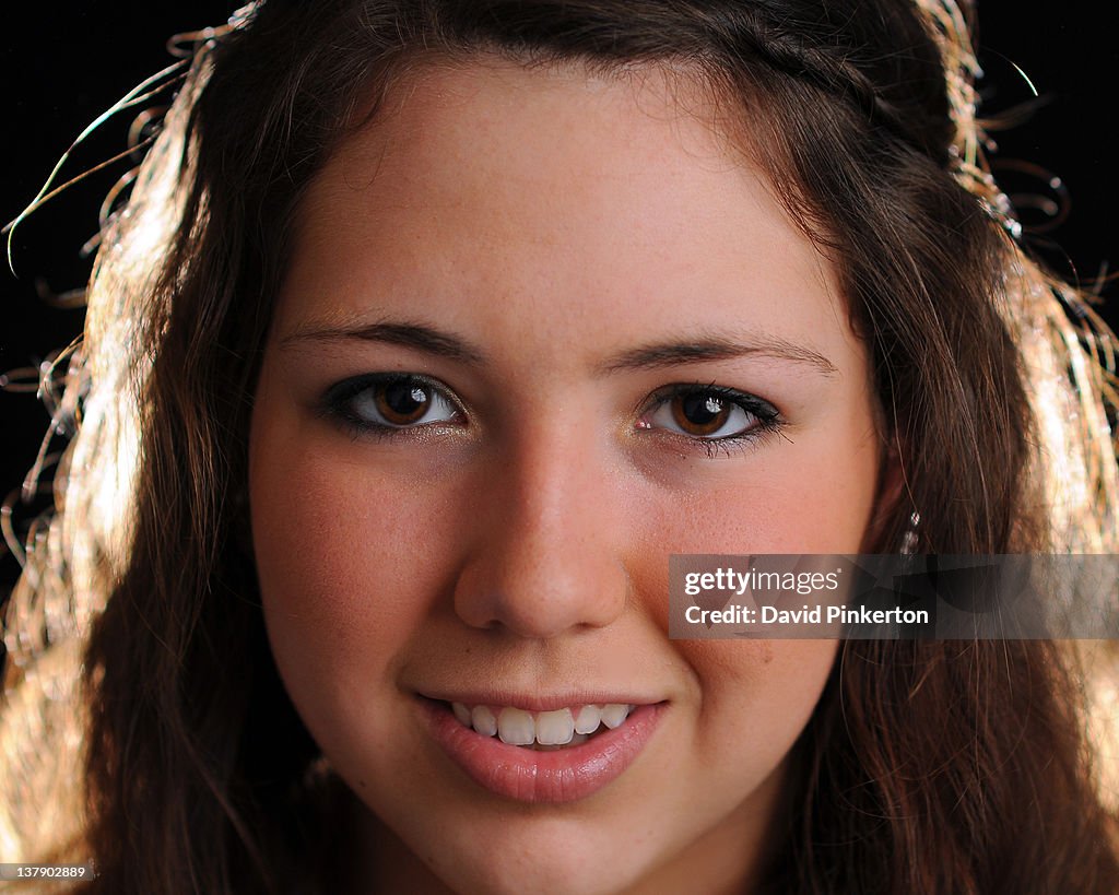 Portrait of girl having toothy smile