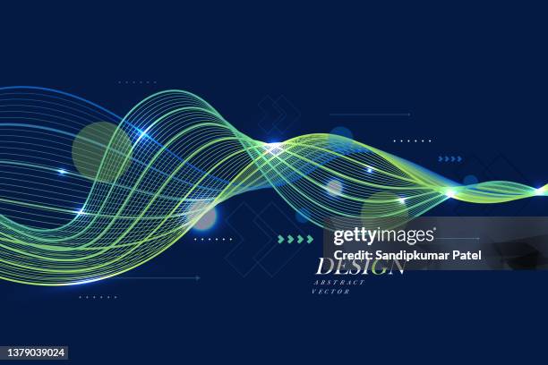 ilustrações, clipart, desenhos animados e ícones de fundo abstrato do vetor moderno com ondas dinâmicas. - atom