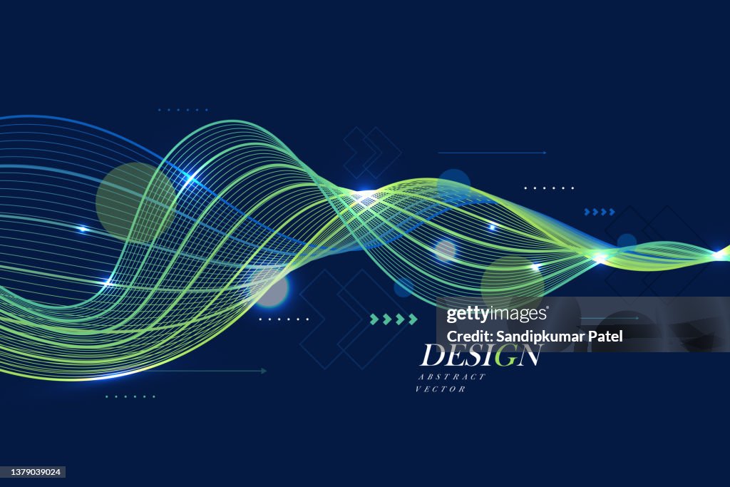 Modern Vector Abstract Background With Dynamic Waves High-Res Vector ...