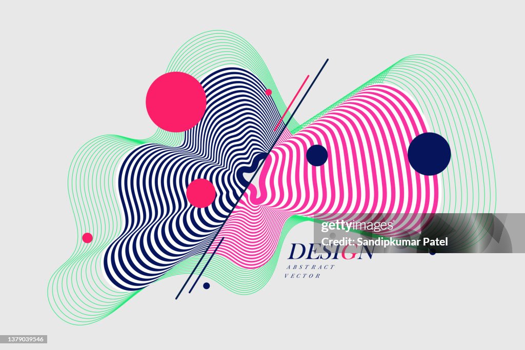 Amorphous elements with the effect of visual distortion.