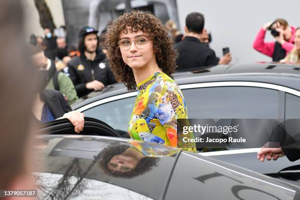 Ella Emhoff attends the Loewe Womenswear Fall/Winter 2022/2023 show as part of Paris Fashion Week on March 04, 2022 in Paris, France.