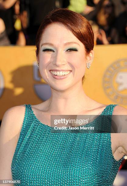 Actress Ellie Kemper arrives at the 18th Annual Screen Actors Guild Awards at The Shrine Auditorium on January 29, 2012 in Los Angeles, California.