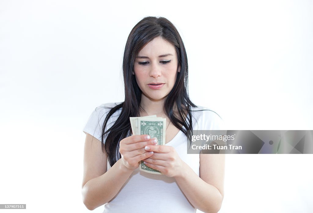 Woman with money in hands