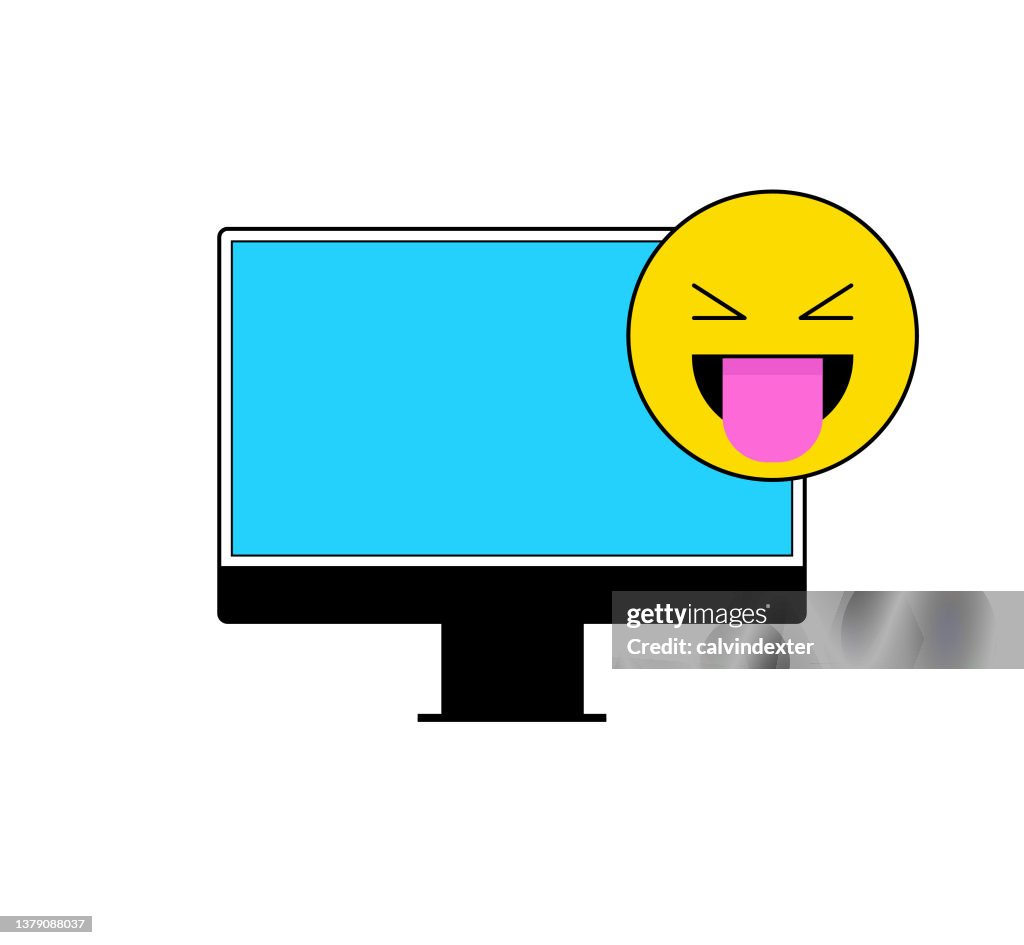 Emoticon on desktop computer