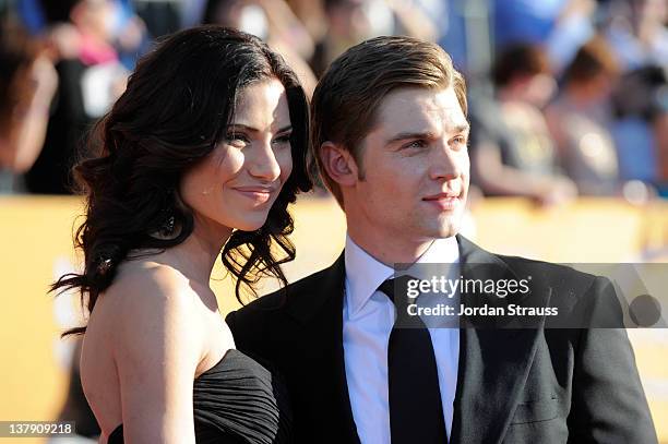 Actors Courtney Vogel and Mike Vogel arrive at The 18th Annual Screen Actors Guild Awards broadcast on TNT/TBS at The Shrine Auditorium on January...