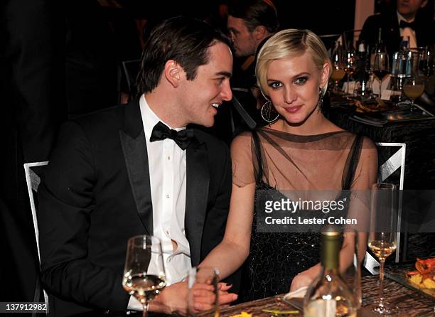 Actress Ashlee Simpson and Vincent Piazza attend The 18th Annual Screen Actors Guild Awards broadcast on TNT/TBS at The Shrine Auditorium on January...