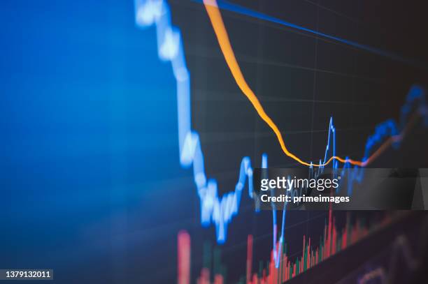 tasa de inflación global 2022 problema del mercado de valores y caída del mercado de valores de activos de riesgo - economy fotografías e imágenes de stock