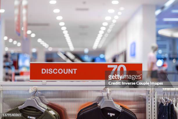 discount 70% display - department store stock pictures, royalty-free photos & images