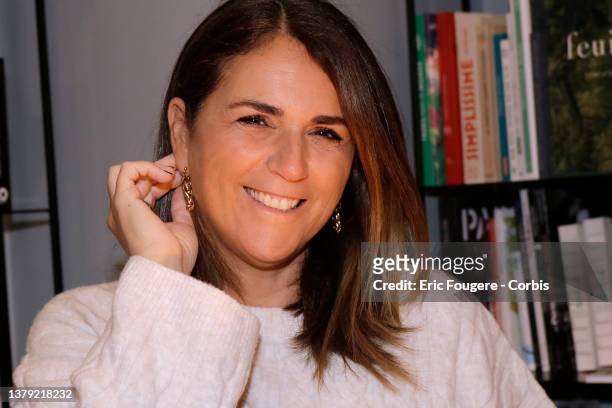 Tv host Valérie Benaim poses during a portrait session in Paris, France on .
