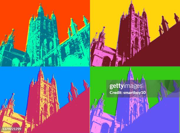 canterbury cathedral - canterbury cathedral stock illustrations