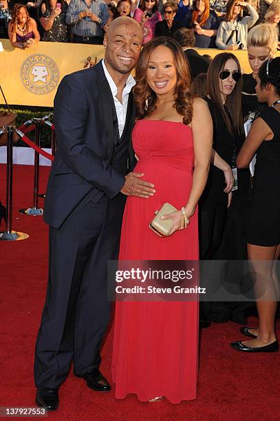 Martinez and Diana Gonzalez-Jones arrive at the 18th Annual Screen Actors Guild Awards held at The Shrine Auditorium on January 29, 2012 in Los...