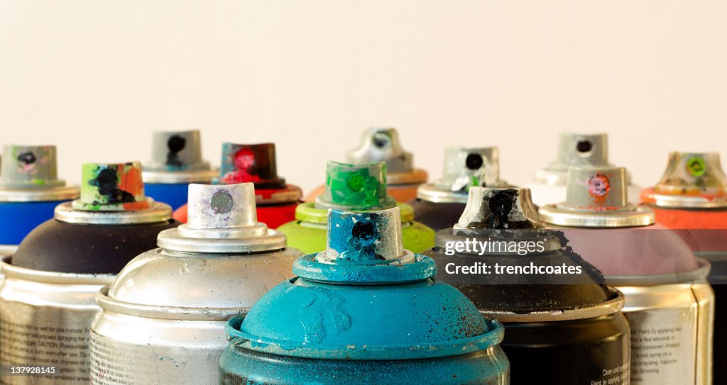Gama de latas de aerosol para graffiti macro