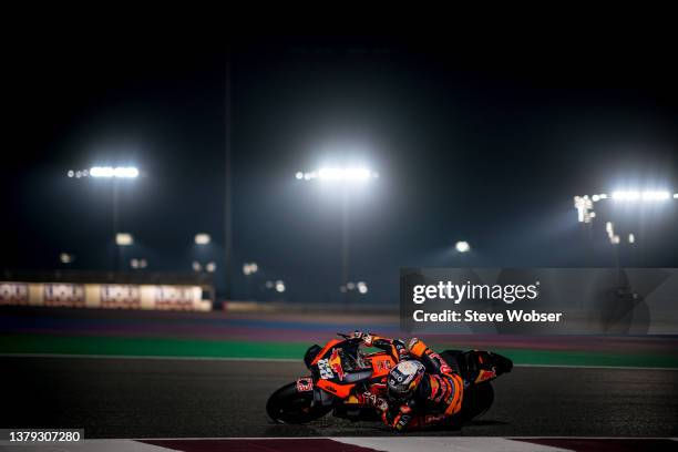Miguel Oliveira of Portugal and Red Bull KTM Factory Racing rides during the MotoGP Grand Prix of Qatar at Losail Circuit on March 04, 2022 in Doha,...