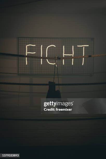 fight - boxing ropes stockfoto's en -beelden