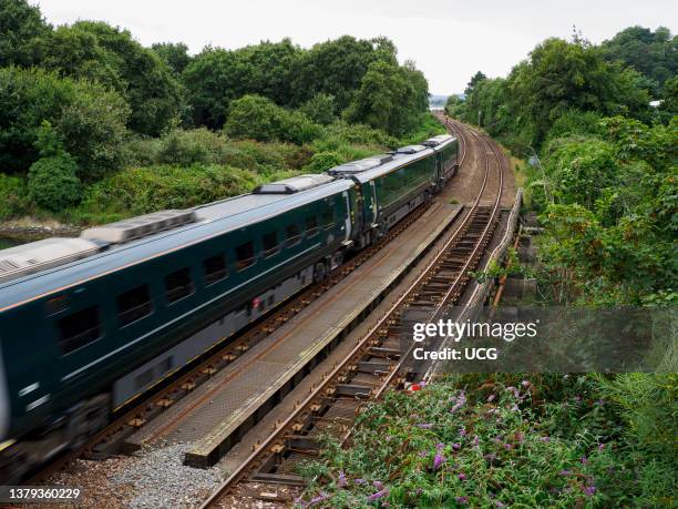 Train going over river, Plymouth, Devon, UK.