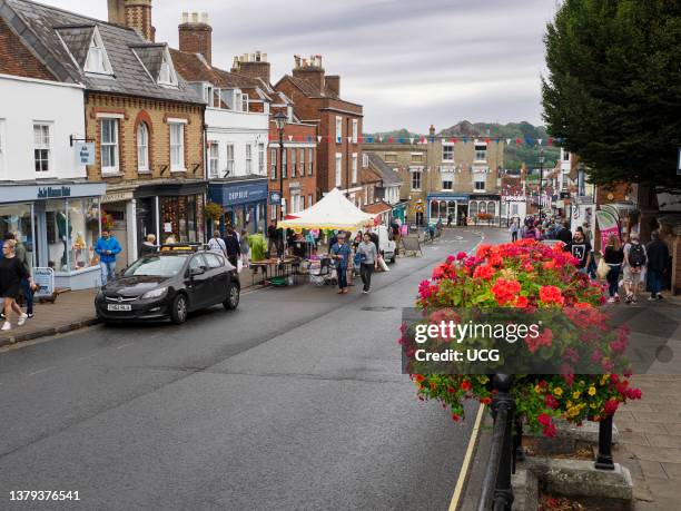 Lymington High Street, Hampshire, UK.