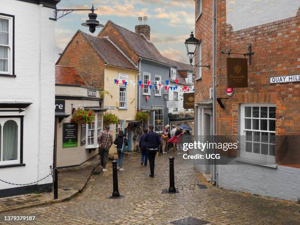 Quay Street leading to the harbour, Lymington, Hampshire, UK.