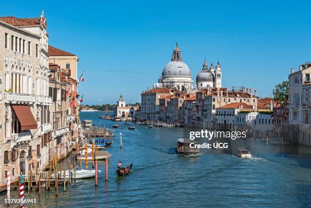 Canal Grande, Grand Canal, and Basilica di Santa Maria della Salute, Venice, Italy.