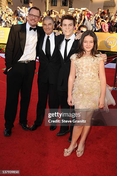 Actors Matthew Lillard, Robert Forster, Nick Krause, and Amara Miller arrive at the 18th Annual Screen Actors Guild Awards held at The Shrine...