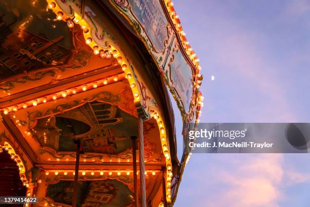 old carousel - traveling carnival stock pictures, royalty-free photos & images