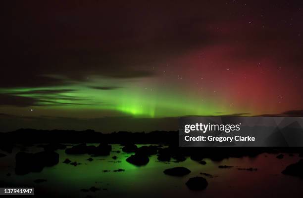 northern lights - malin head stock pictures, royalty-free photos & images