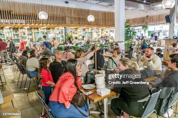 Miami, Florida, Little River, The Citadel food court, busy dining area.