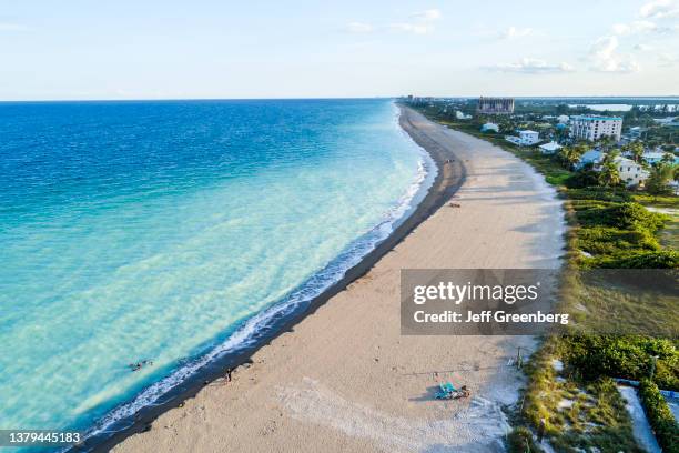 Fort Pierce, Florida, Hutchinson Island Jetty Park Inlet from above looking south.