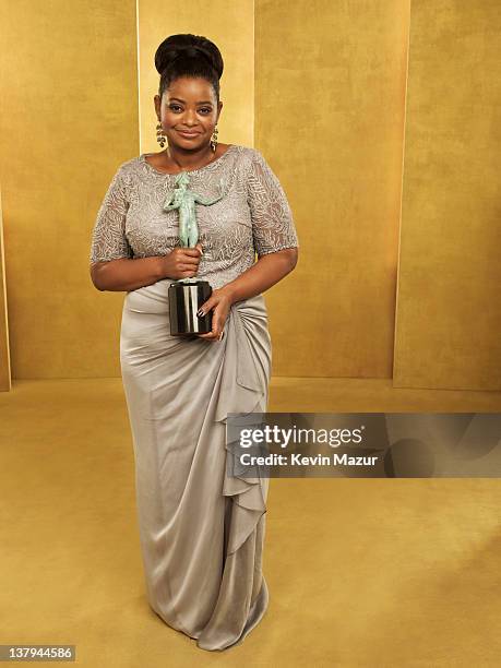 Octavia Spencer poses during The 18th Annual Screen Actors Guild Awards broadcast on TNT/TBS at The Shrine Auditorium on January 29, 2012 in Los...