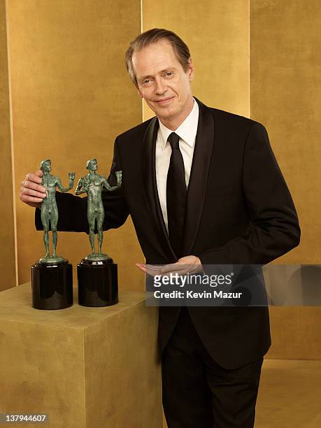 Steve Buscemi poses during The 18th Annual Screen Actors Guild Awards broadcast on TNT/TBS at The Shrine Auditorium on January 29, 2012 in Los...