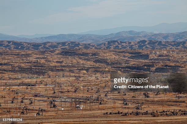 Kern River Oil Field in Bakersfield, the oil field is the third largest oil field in California and is the densest operational oil development in the...