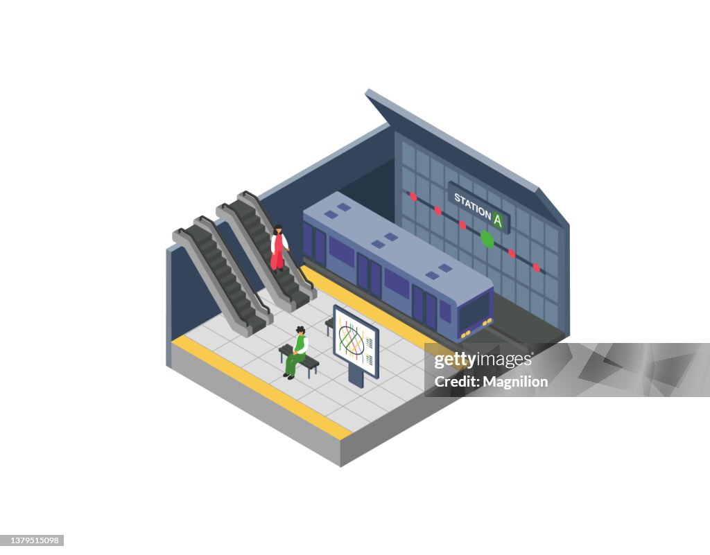 Subway Isometric Vector