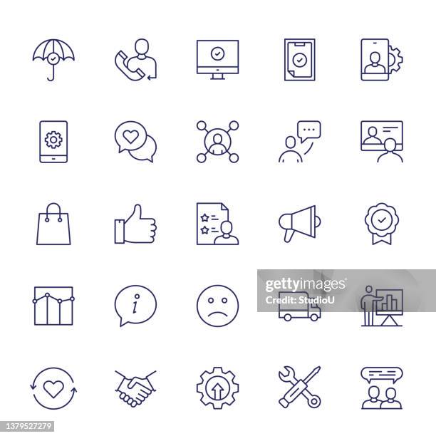 ilustrações de stock, clip art, desenhos animados e ícones de customer relationship editable stroke line icons - cliente irritado