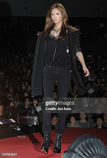 MOdel Nanao attends the 'The Girl with the Dragon Tattoo' Japan Premiere at Tokyo International Forum on January 30, 2012 in Tokyo, Japan. The film...