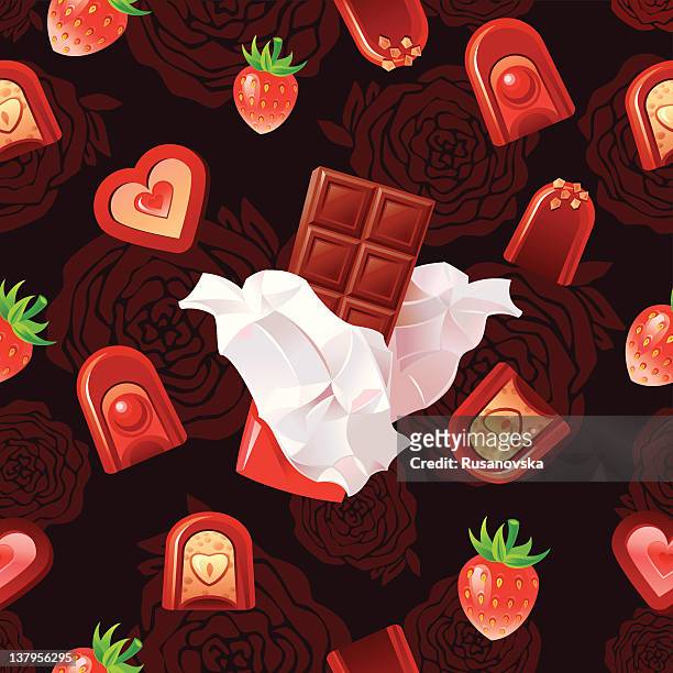 sweet pattern - chocolate explosion stock illustrations