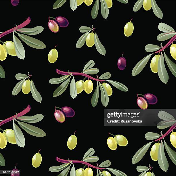 illustrazioni stock, clip art, cartoni animati e icone di tendenza di motivo verde oliva - cucina greca