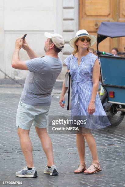 Max Handelman and Elizabeth Banks are seen on June 30, 2023 in Rome, Italy.