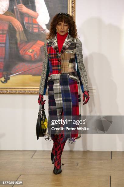 Model walks the runway during the Marine Serre Womenswear Fall/Winter 2022-2023 show as part of Paris Fashion Week on March 04, 2022 in Paris, France.