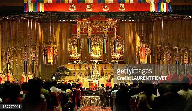 Hong Kong's most senior Buddhist monks conduct a welcoming ceremony for one of the most important relics in Buddhism, a fragment of bone said to be...