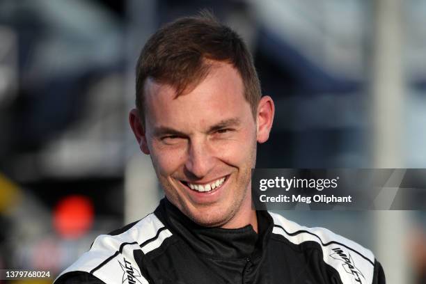 Ryan Sieg, driver of the CMRoofing.com/A-Game Ford, walks the grid during qualifying for the NASCAR Xfinity Series Alsco Uniforms 300 at Las Vegas...