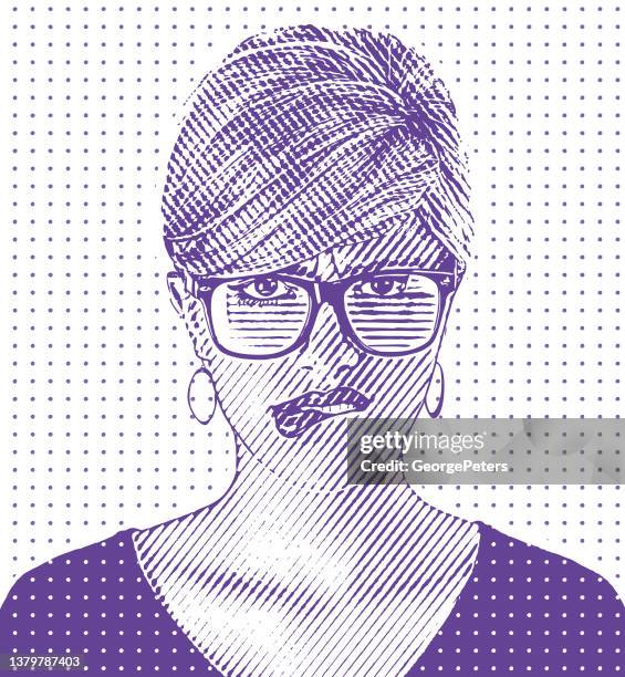 ilustraciones, imágenes clip art, dibujos animados e iconos de stock de mujer joven mordiéndose el labio con expresión facial frustrada - morder el labio