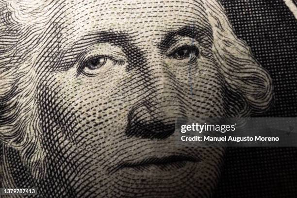 us dollar banknote: portrait of george washington - american one dollar bill stock pictures, royalty-free photos & images