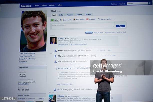 In this file photo Mark Zuckerberg, chief executive officer and founder of Facebook Inc., speaks at Facebook's F8 developers conference in San...