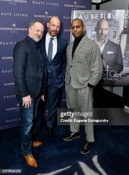 David Costabile, Corey Stoll and Daniel Breaker attend the Haute Living Celebration of Corey Stoll with Vacheron Constantin event on March 04, 2022...